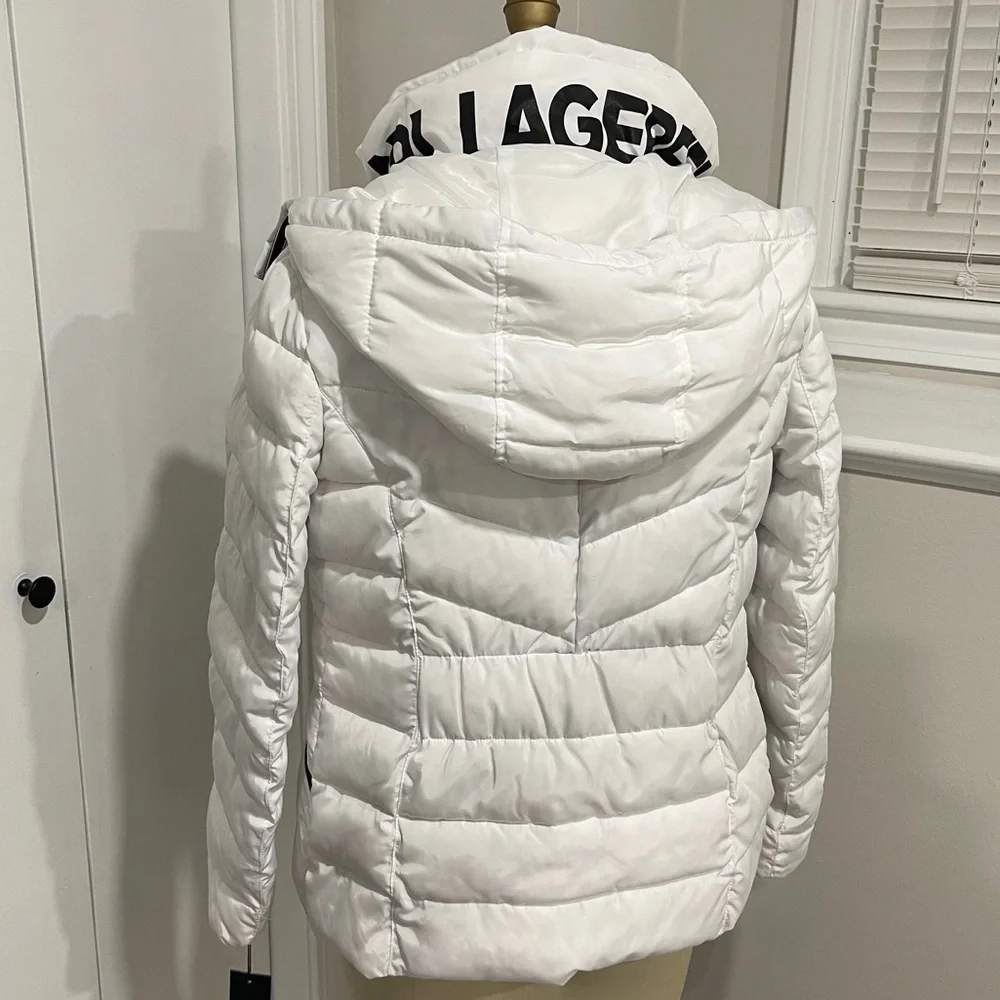 Karl Lagerfeld White Puffer Jacket - Picture 4 of 10